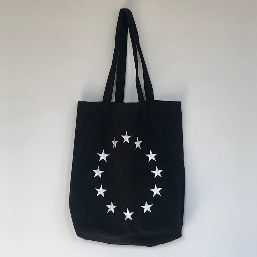 ÉTUDES Embroidered Star Canvas Tote In Black